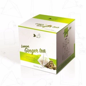 Natural Lemon Ginger Tea in pyramid teabag as great morning tea