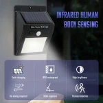 New 30 LED Solar Panel Power Garden Wall Light PIR Motion Sensor Outdoor Lights Waterproof IP65 Solar Garden Lights Outdoor