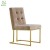Import New arrival modern brass gold Chrome velvet upholstered dining chair from China