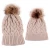 Import new arrivals parent child warm and windproof ny hats spiciform knitted fall outside hiking winter hat braid thick ny beanie hats from China
