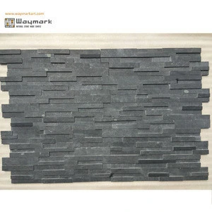 New Cheap China Wholesale Interior Exterior Decorative Ledge Raw Brick Rock Wall Panel Cladding Tile Natural Black Slate Stone