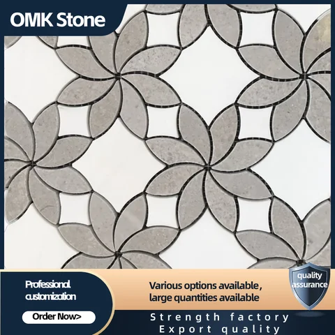 Buy New Design Flower Waterjet Marble Mosaic Tile Price Pattern Tiles ...