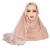 Import New design thick winter knitted rabbit hair fabric scarf  lace and pearl hijab Islamic turband Muslim Wrap Scarf acrylic hijab from China