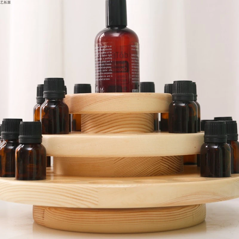 New Design Wooden Essential Oil Display Stand With 3 Ties