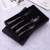 Import New Food Grade 4 PCS Knife Fork Spoon Flatware Set Black Luxury Cutlery Set Stainless Steel Tableware from China