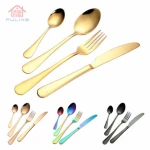 New Knife Fork Spoon Flatware Set Metal Luxury Western Tableware Set