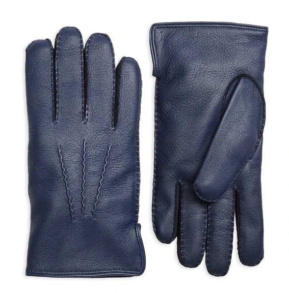 New Men Luxury Real Deerskin Gloves Autumn Winter Fashion Driving Mittens Genuine Leather Glove