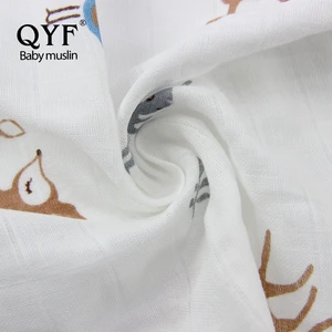 New Products digital printing organic 100 cotton muslin fabric in stock