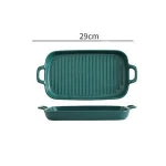 Nordic wind two ears square ceramic plate household restaurant hotel dish plate web celebrity baking plate