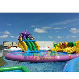 Octopus inflatable splash lagoons fun water park inflatable water play equipment