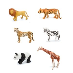 OEM 5&#39;&#39; Wild plastic PVC animals figure mini jungle animals toys set for kids