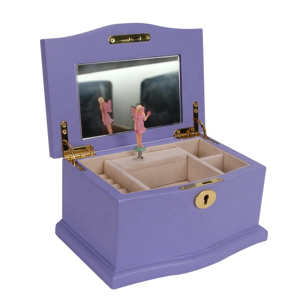 OEM Custom Jewelry Organizer Prince Ballerina Dream Wooden Music Jewelry Box with Mirror