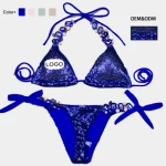 OEM&ODM Rhinestone Biquini Luxury Swimsuit Set String Sexy Bikini Two Piece Swimwear