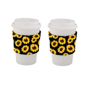 OEM/ODM Sunflower Sublimation Insulated Coffee Cup Sleeve Neoprene Coffee &amp; Tea Cup Sleeves