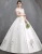 Import off shoulder wedding gown applique lace wedding dress with long veil from China