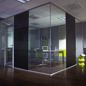 Office Meeting Room Soundproof Glass Partition With Door Tempered Glass Partition Panels