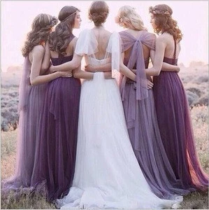 One Shoulder or Off shoulder Sweet Romantic Purple Bridesmaid Dress 2016