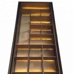 One-stop design custom OEM production decorative stainless steel wall cabinet living room display cabinets.