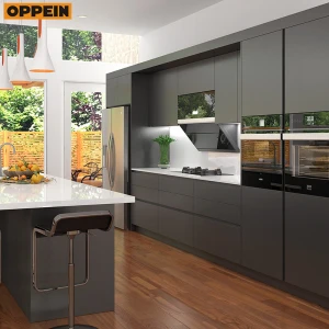 OPPEIN Lacquer Door Finish simple design home kitchens and kitchen furniture