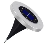 Outdoor IP65 8 LED Solar Disk Light LED Lawn Light Solar Garden Underground Ground Light