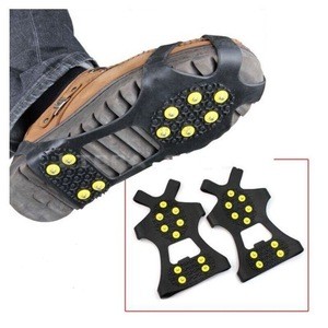 Outdoor Safety 10 Studs Anti Skid Elastomer Climbing Shoes Spikes Grips Ice Crampons