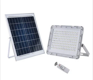Outdoor Waterproof IP66 LED Dusk to Dawn Solar Lights Outdoor Smart Remote Control Solar Powered Flood Light