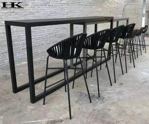 Outdoor webbing weaving aluminum rope Bar Table And Stools
