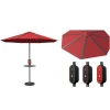 Outdoor Wholesale Customized Beach Solar Umbrella With Led Light