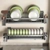 OWNSWING Stainless Steels Kitchen Storage Rack Sink Drain Rack Organizer Hanging Drainer Shelf Shelves