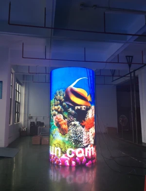P4 led wall price indoor electronic advertising led display cylindrical screen