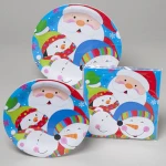 PAPER PARTY TABLEWARE 48PC PDQ CHRISTMAS CHARACTER GROUP #G91330
