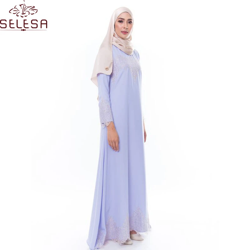 Peplum Baju Kurung Malaysia Long Sleeves Muslim Dresses Silk Kaftan Dress Islamic Clothing Muslim Dresses Women