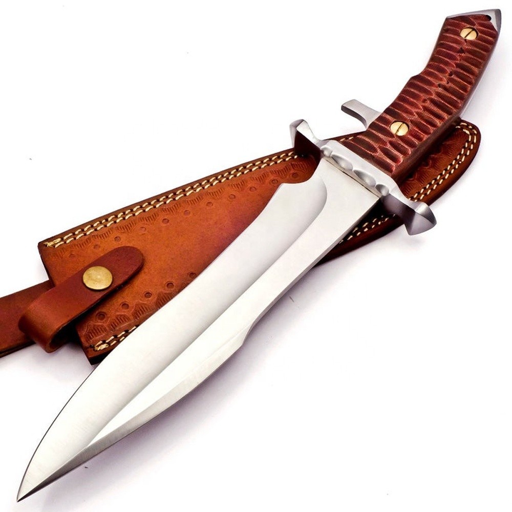 PEXMOO!! WHOLESALE Custom Handmade D2 Steel Bowie Knife 15" D2 Steel Hunting Bowie  |  Knife with Pure Leather Sheath
