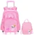 Import Pink School Bag With Trolly Lunch Box Pencil Bag Kits Sets Girl Loved Kitty Printing Design Cute Style from China