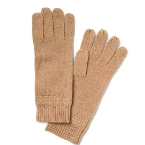 PK17ST031 China supplier Italian cashmere gloves Chevron-Rib