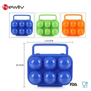 Plastic Portable 6 Egg Holder, Carrier Egg Storage Tray Box For Outdoor