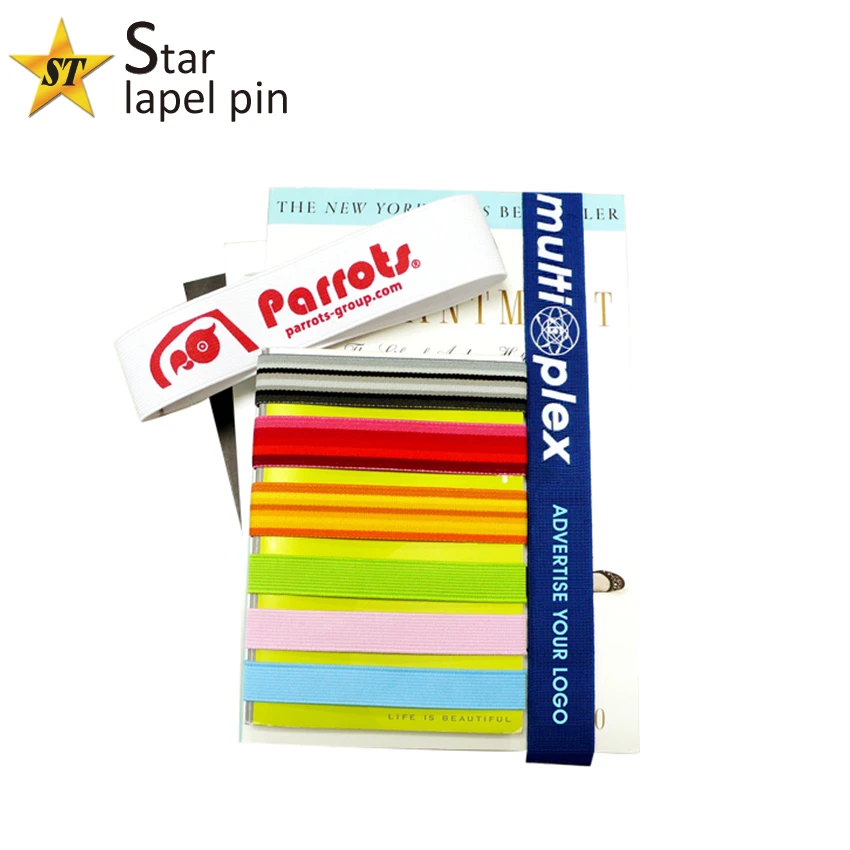 Popular cheap customized design logo printed diary elastic strap