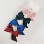 Popular Elegant Kids Hair Bow Tie Children Velvet Hair Accessories Velvet Hair Clip for girls