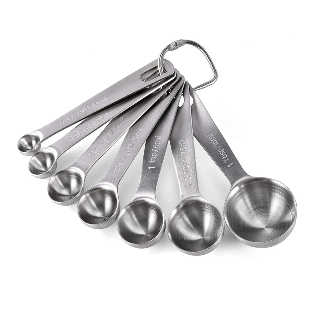 Popular product kitchenware silver stainless steel measuring spoons