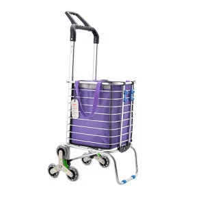 Portable foldable shopping trolley 6 wheel shopping cart for climbing stair