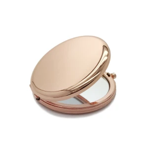 Portable Metal cosmetic mirror Make up Tools round pocket size personalized pocket mirror with velvet bag