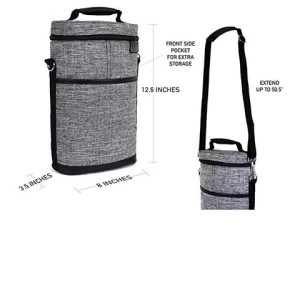 Premium Insulated 2 Bottles Wine Carrier Tote Wine Carry Cooler Bag Hidden Insulation with Handle for Travel