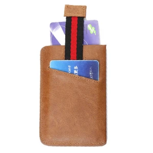 Premium Rfid Protection Genuine Leather Slim Men Wallet Credit Card Holder With Quick Access Pull Tab