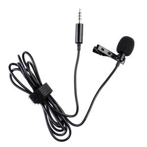 professional condenser portable 3.5mm hands-free mini metal wired lapel lavalier microphone for camera phone