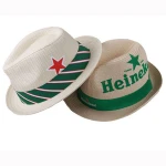 promotional summer beach paper straw hat with ribbon band