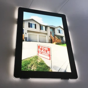 publicidad acrylic led poster display lightbox panel real estate light board led holder hanging advertising signs