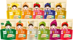 PURE-EAT Organic Poprice Dduck Bbung Soft korea kid Snack Spinach
