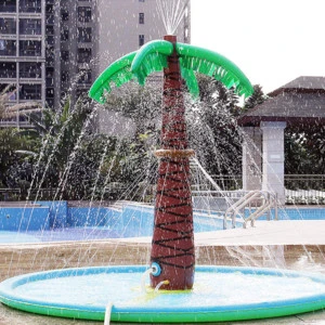 PVC Inflatable Palm Tree Sprinkler and Splash Water Play Mat 71&#39;&#39; Water Play Toy Outdoor Backyard Party for Kids