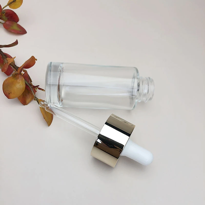 Ready to ship round luxury glass  cosmetic bottles  essential oil bottle with dropper glass essential oil  bottle