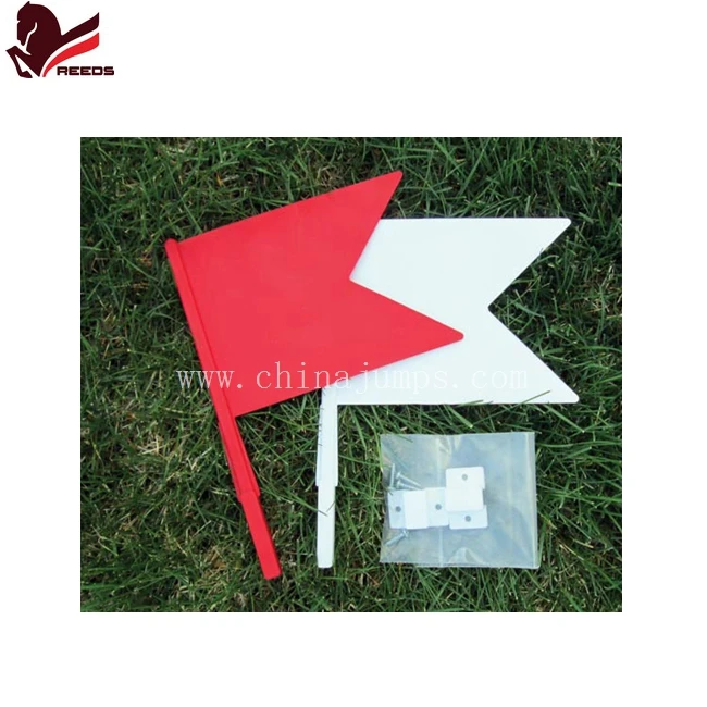 red and white plastic flag horse show jumps accessories equestrian
